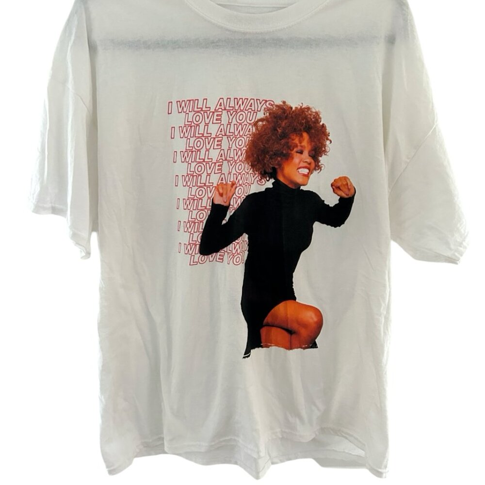 Whitney Houston I Will Always Love You T shirt:  Size Large